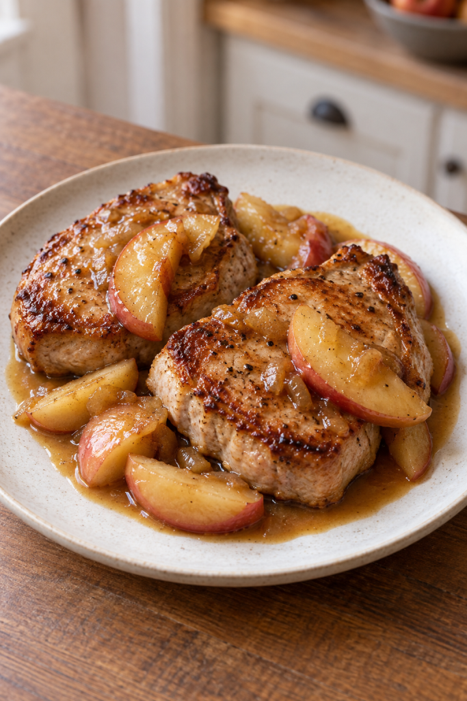 pork chops and apples