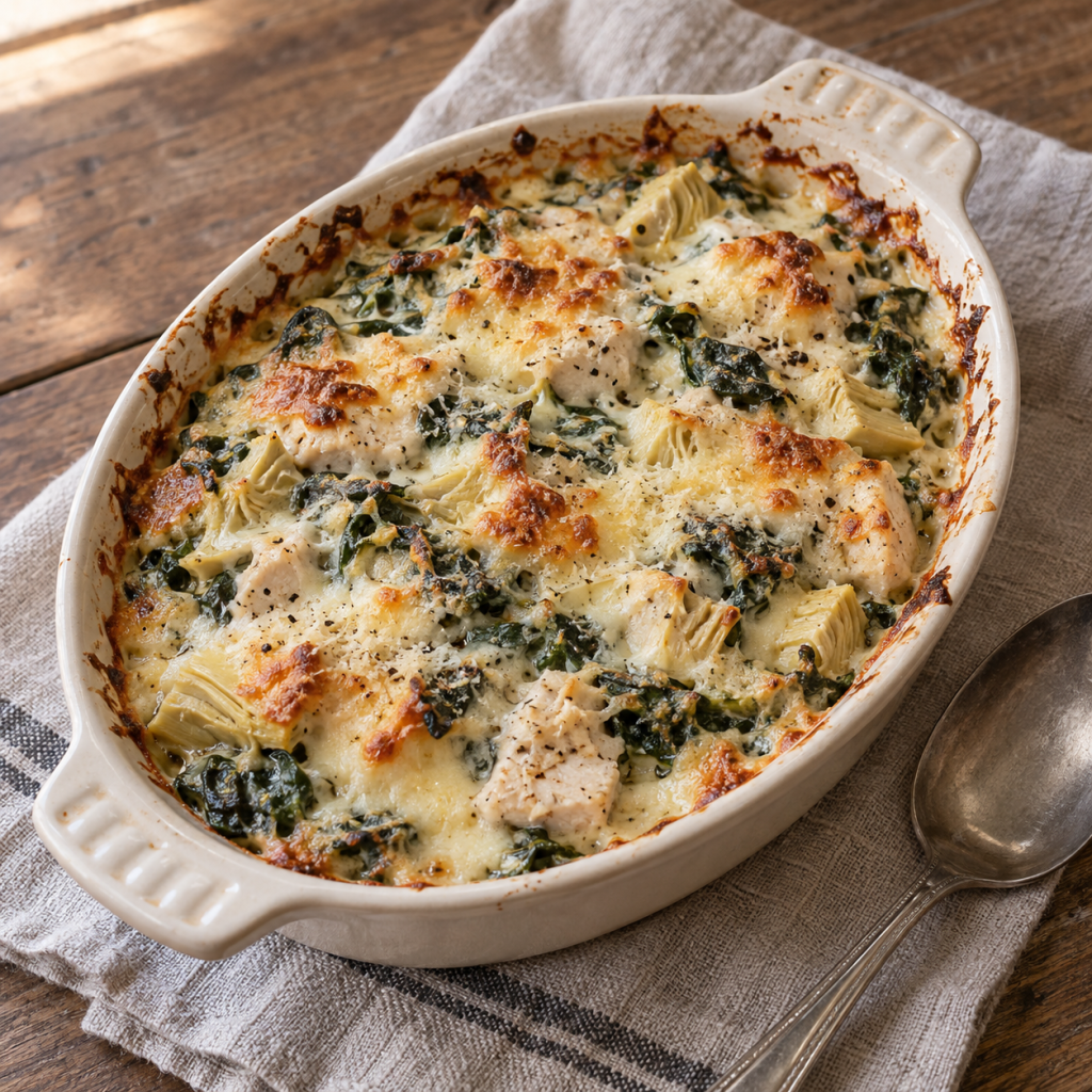 spinach artichoke chicken casserole