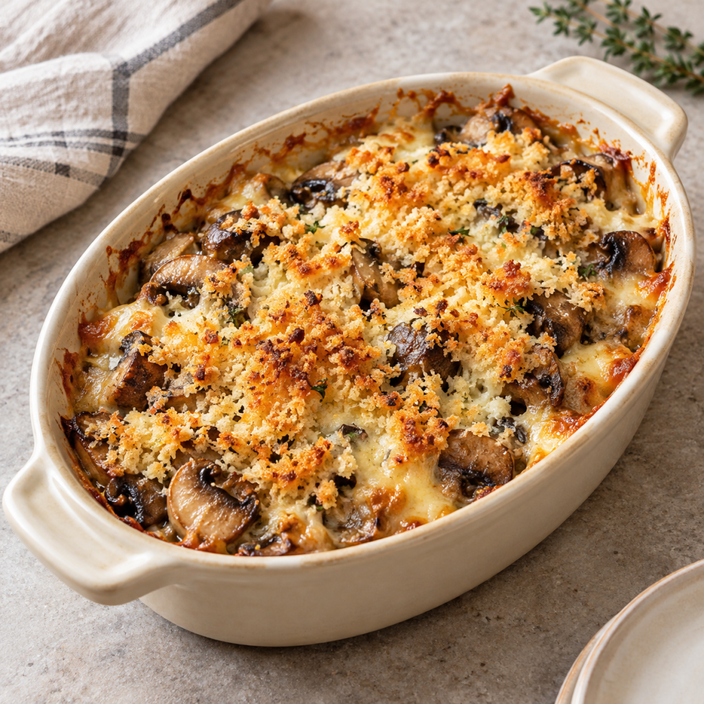 stuffed mushroom casserole 