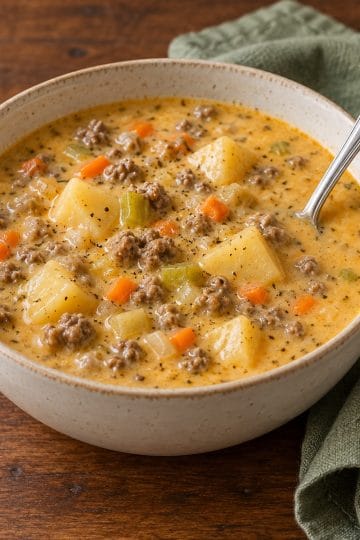 cheeseburger soup for two
